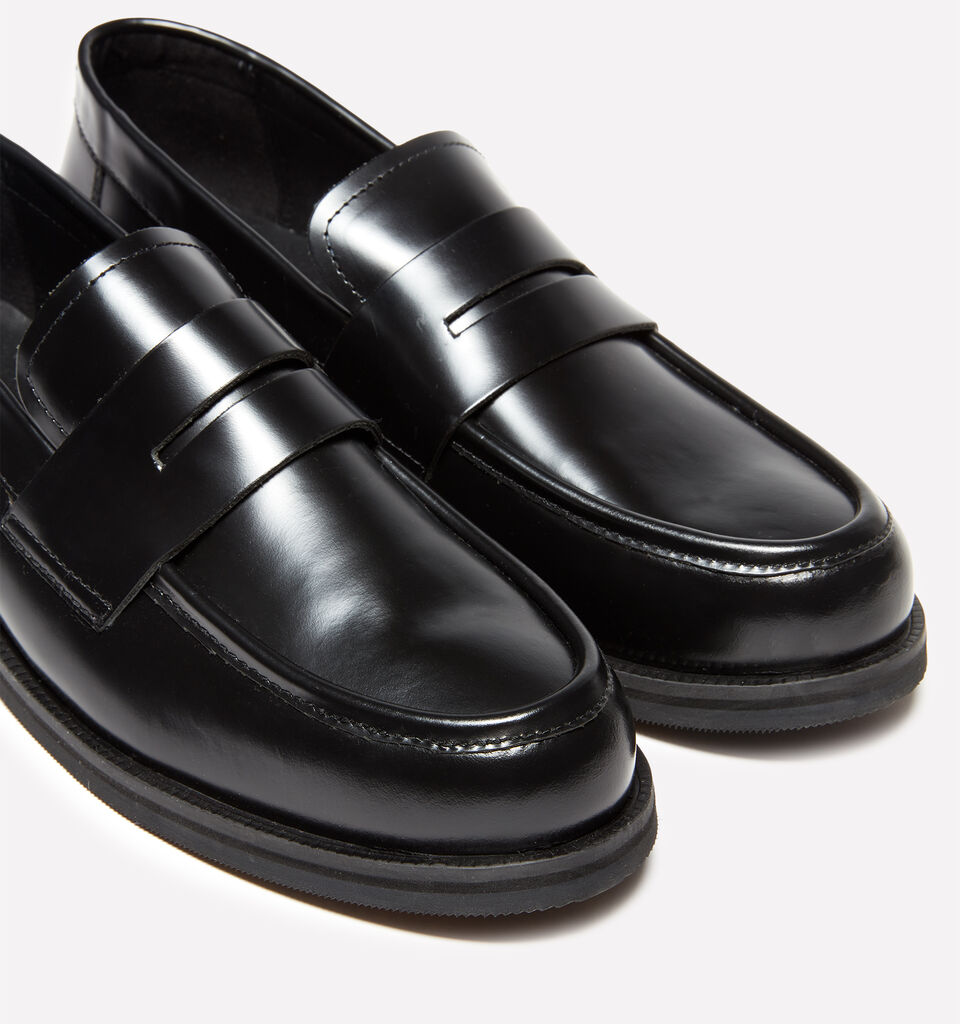 Black 100% leather moccasins - men's shoes - Black | Sisley image number 4
